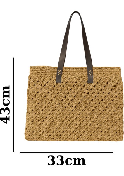 Büyük Boy Hasır Örgü Plaj Çantası