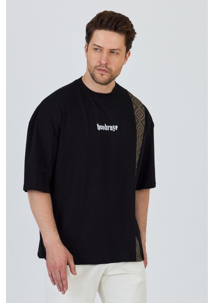 Erkek Ön Geniş Garnili T-Shirt Oversize modelleri