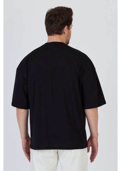 Erkek Ön Geniş Garnili T-Shirt Oversize fırsatları