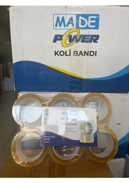 Marka 45MM 100 Metre Koli Bandı Şeffaf 6 Lı Paket Şeklinde