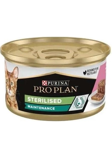 Pro Plan Sterilised Ton Balıklı ve Somonlu Yetişkin Kedi Konservesi 85 gr x 24 Adet