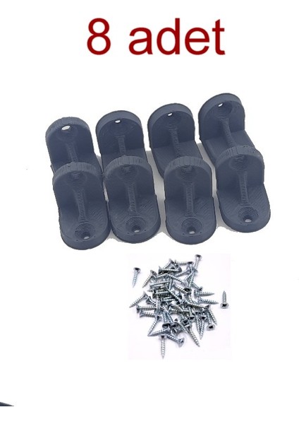 Gri Plastik Köşebent 2 cm x 2 cm 8 Adet