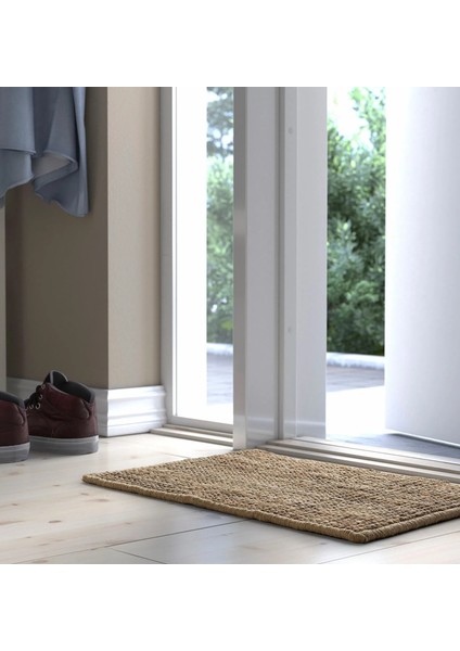 Kapı Önü Paspas Uzunluk 60 cm Kaymaz Taban %100 Jüt Antre Paspası Kahverengi Genişlik 40 cm