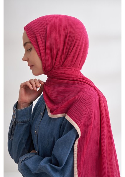 Müslin Biyeli Şal 3352-FUŞYA fiyatları