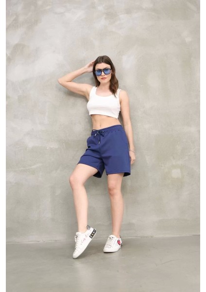 Osy Modal Yumuşak Dokulu Kumaş Kadın Kısa Şort - Mavi fiyatları