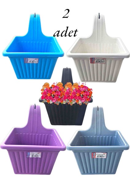 Saksı Askılı Saksı Renkli