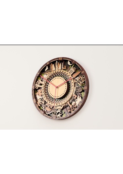 4 Mevsim Tasarımlı Katmanlı 3D Duvar Saati modelleri