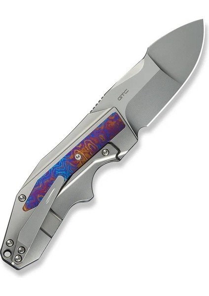 Coral Slt Flipper Knife Titanium & Timascus Handle Çakı modelleri