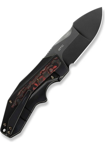 Coral Slt Flipper Knife Titanium & Fatcarbon Fiber Black Lava Flow Handle Çakı modelleri