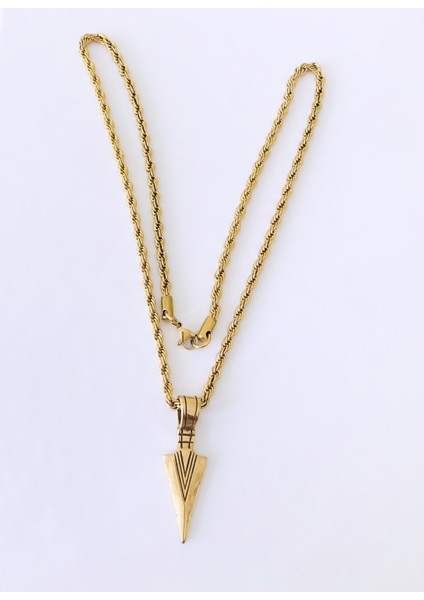 Ok Figürlü Çelik Kolye