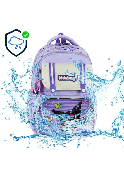 Ilkokul Kız Çocuk Çantası 3'lü Set Kuromi Benzeri 40*30 cm Beslenme Çantası Kalem Kutusu Ortopedik modelleri