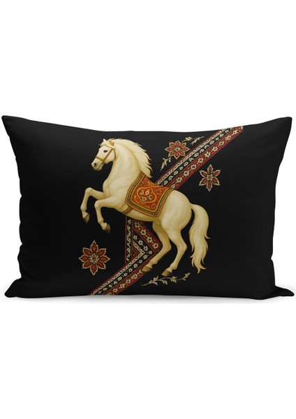 Klasik At Serisi Çift Tarafı Dijital Baskılı 3'lü Kırlent Kılıfı Seti (Horse) fırsatları