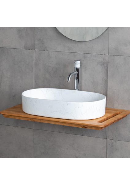 Tezgahüstü Lavabo (Mat Beyaz Mermer) E-W1202M8 fiyatları