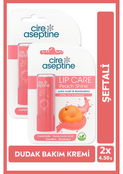 Lip Care Peach (Şeftali) Renkli Dudak Nemlendirici 4,5 G x 2 Adet