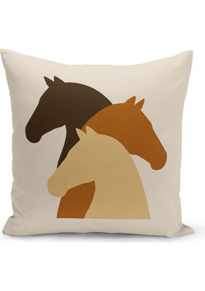 Klasik At Serisi Çift Tarafı Dijital Baskılı 3'lü Kırlent Kılıfı Seti (Horse) fiyatları