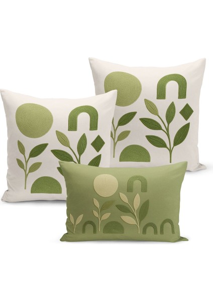 Çift Tarafı Dijital Baskılı 3'lü Kırlent Kılıfı Seti (Panç /punch Nakış Desen Görünümlü) fiyatları