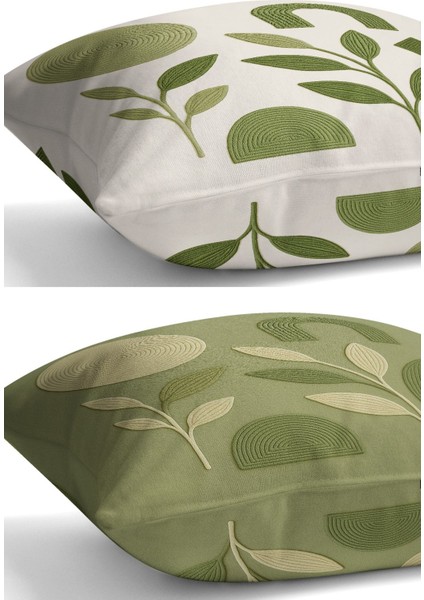 Çift Tarafı Dijital Baskılı 3'lü Kırlent Kılıfı Seti (Panç /punch Nakış Desen Görünümlü)