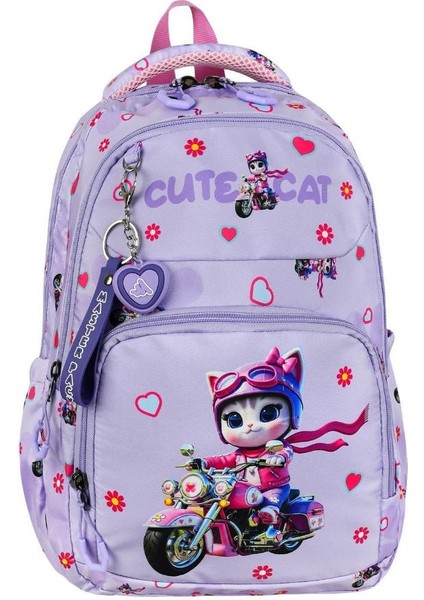 Ilkokul Kız Çocuk Çantası 3'lü Set Sevimli Kedi 40*30 cm Beslenme Çantası Kalem Kutusu Cute Cat fırsatları