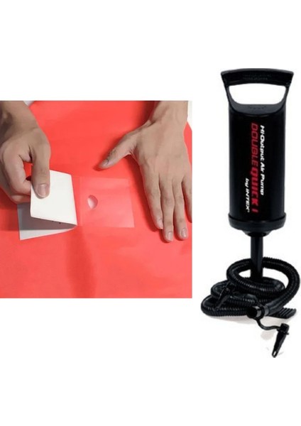 Intex Şişme Simit, Havuz, Yatak Onarım Yaması- Onarım Kiti 12'li Paket ve Intex Hava Pompası
