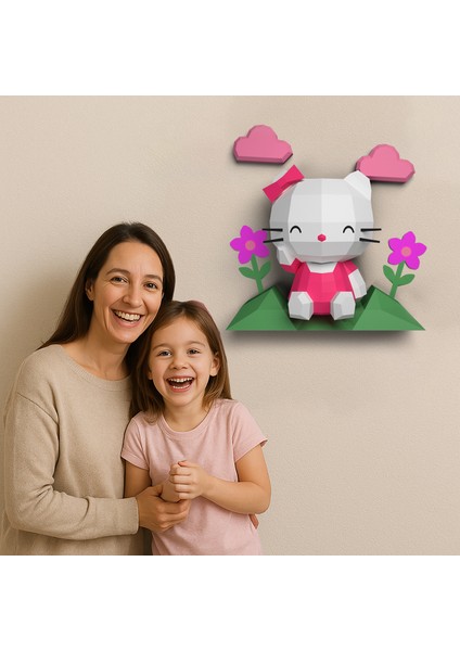 ® Hello Kitty 3D Kağıt Maket | Duvar Süsü – Okul Etkinliği – Kız Çocuk Odası Dekoru fiyatları