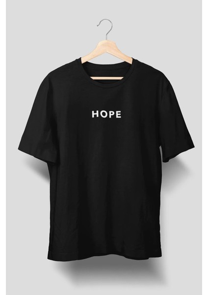 Hope Baskılı Unısex Oversize Tshirt - Yazı Baskılı Kadın Erkek Tişört - Caglisa