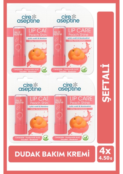 Lip Care Peach (Şeftali) Renkli Dudak Nemlendirici 4,5 G x 4 Adet