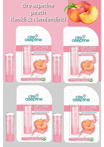 Lip Care Peach (Şeftali) Renkli Dudak Nemlendirici 4,5 G x 4 Adet fırsatları
