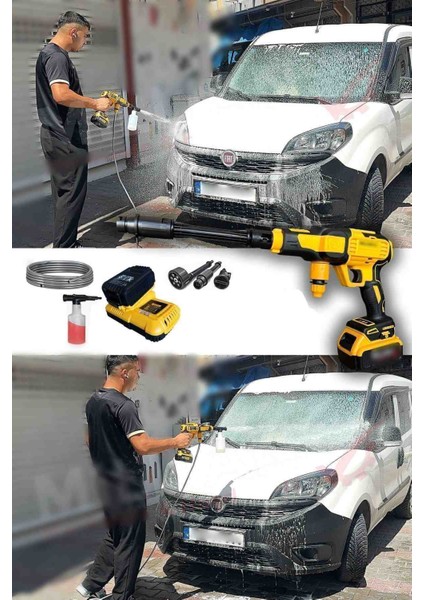 İyisi Yok 999VF Çift Akülü Şarjlı Yüksek Basınç Oto Araç Bahçe Yıkama Temizleme Ilaçlama Tabancası modelleri