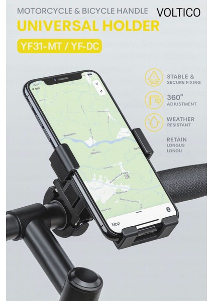 YF31-MT / Yf-Dc Motosiklet & Bisiklet Telefon Tutucu – Evrensel Uyumluluk