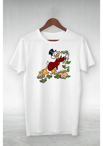 Mcduck Baskılı Unısex Oversize Tshirt - Kadın Erkek Çizgi Film Baskılı Tshirt - Caglisa