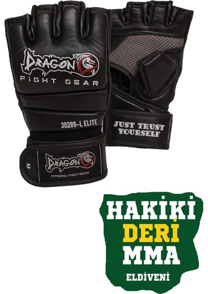 Elıte Hakiki Deri Mma Eldiven ve Bandaj Set Gloves Gıftoom Serbest Dövüş fiyatları