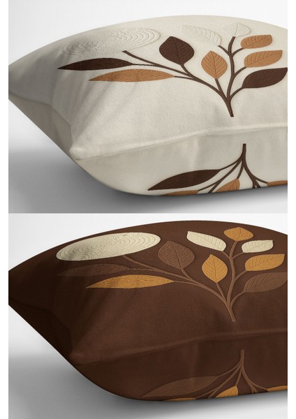 Çift Tarafı Dijital Baskılı 3'lü Kırlent Kılıfı Seti (Panç /punch Nakış Desen Görünümlü)