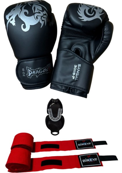 Sangal Boks Kick Boks Muay Thai Eldiveni + Bikeyf Bandaj + Dişlik – 3’lü Dövüş Sporu Seti Red fiyatları