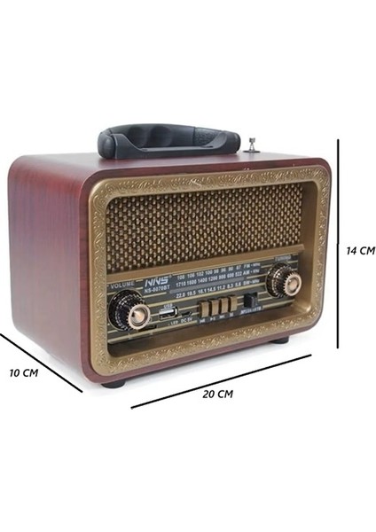 Nostaljik Radyo Ahşap Görünümlü Şarj Edilebilir Bluetooth Hoparlör Usb Hafıza Kartı Destekli fiyatları