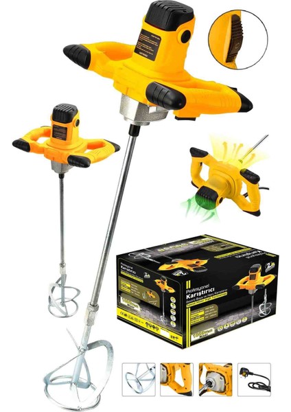 İyisi Yok Profesyonel 1800W Devir Ayarlı Elektrikli Alçı Boya ve Harç Karıştırıcı Mikser