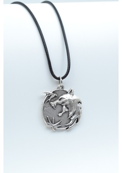 Witcher 3 Madalyon Gümüş Kaplama Deri İp Kolye