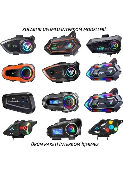 Type C Girişli Intercom Kulaklık Seti Çift Mikrofonlu ,motosiklet Kask Interkom Yedek Kulaklığı modelleri