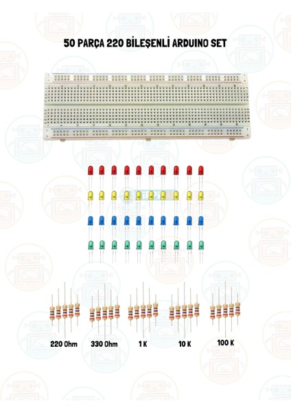 Arduino Başlangıç Seti 50 Parça 220 Bileşenli Gelişmiş Maker Seti + Saklama Kutulu