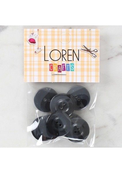 Crafts 8'li Düğme Koyu Gri - 1122