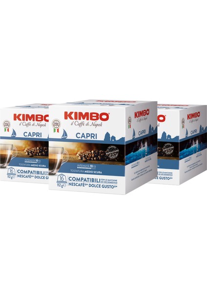 Capri Dolce Gusto Uyumlu Kapsül Kahve (16’lı Kutuda) (3'lü Set)