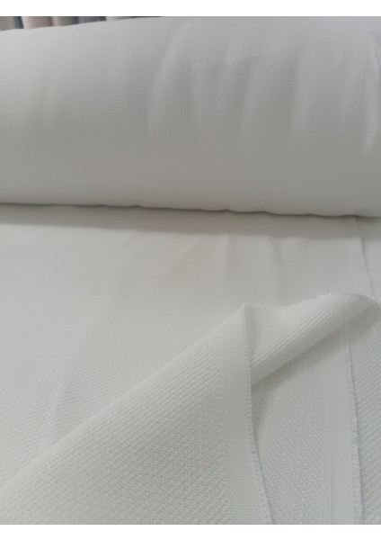 Ekru Beyaz - Düz Dökümlü Fon Perde - Pilesiz Düz Dikim - 7874B