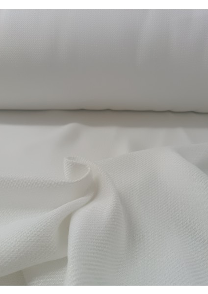 Ekru Beyaz - Düz Dökümlü Fon Perde - Pilesiz Düz Dikim - 7874B