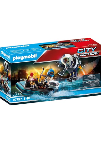 70782 Şehir Aksiyonu Polis Uçma Sırt Çantası ve Bot, Eğlenceli Yaratıcı Rol Yapma, Oyun Seti, 4 Yaşındaki ve Daha Büyük Çocuklar Için Uygundur