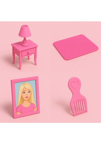 Barbie Bebek Evi Yatak Odası Odası Seti-Bedroom Set/accessories indirimleri