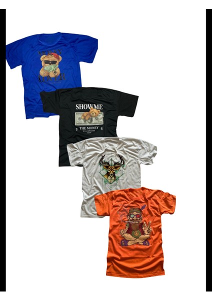 4’te 4 Tarz Özel Baskı Tişört Seti