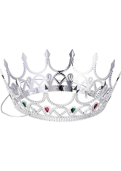 Taşlı Rönesans Kostümlü Kraliyet Ortaçağ Gümüş Kraliçe Prenses Tacı (5047) fiyatları