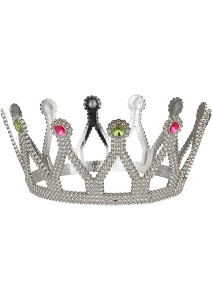 Gümüş Renk Çocuk ve Yetişkin Uyumlu Kraliçe Tacı Prenses Tacı 8X25 cm (5047) indirimleri