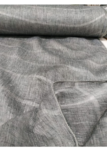 Çizgili Keten Tül Perde - Gri - Pileli Dikim 1x2,5 Pile - G5656 fırsatları