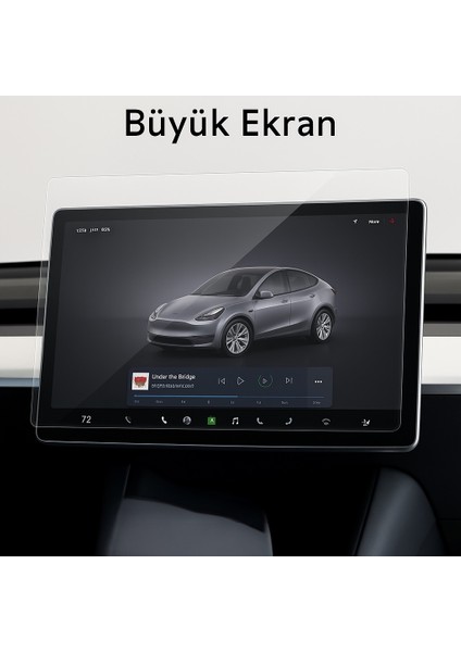 Tesla Model Y Juniper İçin Multimedya Ve Arka Yolcu Ekranı Uyumlu 9H Nano Ekran Koruyucu fiyatları