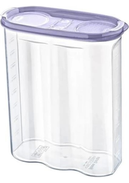2 Kapaklı Ölçekli Erzak Kuru Gıda Saklama Kutusu Kabı 2,4 LITRE-SA940